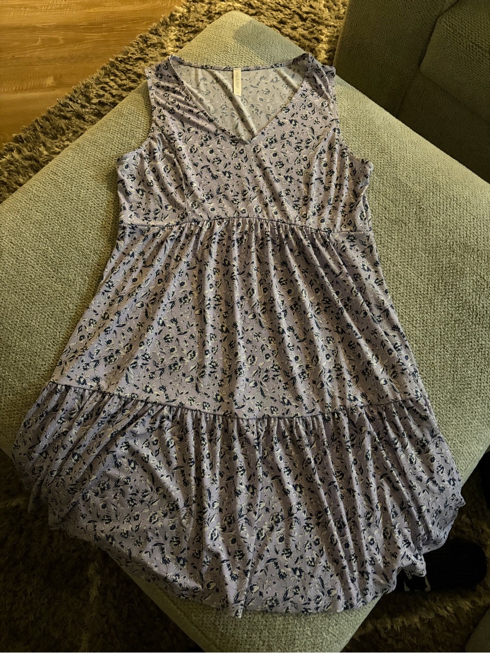 Lavender Floral Sleeveless Dress